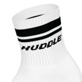 thumbnail image 3 of HUDDLE Calcetines Unisex, pack de 6 – Rayas dobles, logo, Short Crew, calcetines deportivos, color liso Blanco 35-38, 3 of 3