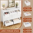 thumbnail image 2 of Ourlova Commode Longue en Bois à 10 Tiroirs de 47 Pouces de Large, Blanche, 2 of 8