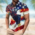 thumbnail image 2 of Men's Short Sleeve 4th of July Print Henley T-Shirt – Patriotic Independence Day Graphic Tops Summer Casual Wear Men'S Patriotic Henley Tshirt, 2 of 5