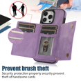 thumbnail image 2 of Dteck Crossbody Wallet Case for iPhone 15 Pro Max with RFID Blocking Card Slot Holder,Magnetic Flip Folio Purse Case,PU Leather with Bling Diamond Design Hangbag with Detachable Lanyard Strap,Purple, 2 of 8