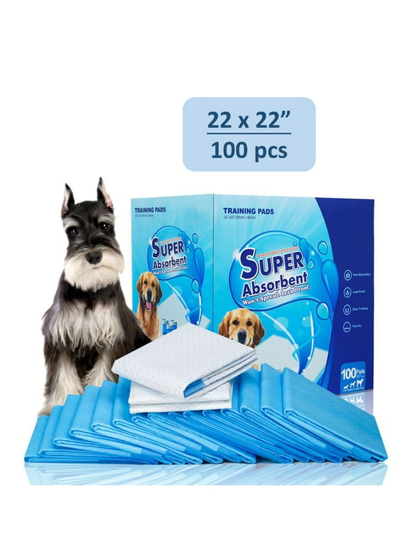 Petfamily Dog Training Pads, Puppy Pads, Super Absorbent--22" x 22", 100 Count