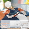 thumbnail image 3 of Navy Blue Burnt Orange Duvet Cover Set, Boho Art Modern Geometric Soft Duvet Cover Full Size Bedding Set 4 Pieces, 1 Quiltcover and 2 Pillowcases with Zipper, 1 Bed Sheet for All Seasons, 3 of 9