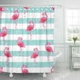 thumbnail image 1 of ABPHQTO Patrón verde azulado Beachy Flamingo Pink Bird Skate Surf Animal Cortina de ducha 152x180 cm ABPHQTO PKNMT60x72Shower-6201, 1 of 2