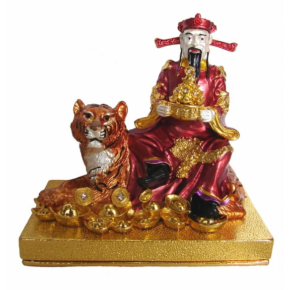 Feng Shui Bejeweled God of Wealth on Tiger