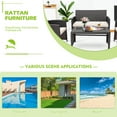 thumbnail image 4 of Gymax 4PCS Patio Conversation Set Outdoor Rattan Furniture Set w/ White Cushions, 4 of 10