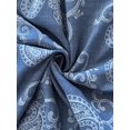 thumbnail image 7 of Blue Boho Floral Print Midi A-Line Dress With Ruffle Notched Neck Short Puff Sleeves, 7 of 7