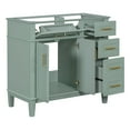 thumbnail image 5 of [Cabinet Only] 36" Bathroom Vanity with Featuring Two Soft Close Doors and Four Drawers, Bathroom Cabinet with Solid Wooden Frame, Green(Sink not Included), 5 of 8