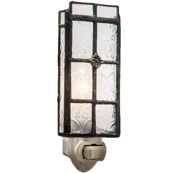 J Devlin Glass Art Veilleuse Vintage en Verre Teinté Clair, Veilleuse à Brancher pour Escalier/couloir/chambre, Décoration Intérieure NTL 113