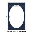thumbnail image 2 of Navy Suede Picture Frame Mat for 20x30 Frames - Oval Opening for 18x27 Photos - 10 Mats, 2 of 7