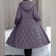 thumbnail image 6 of Womens Long Puffer Coat Lightweight Diamond Quilted Slim Full Zipper Hooded Long Sleeve Parkas, 6 of 7