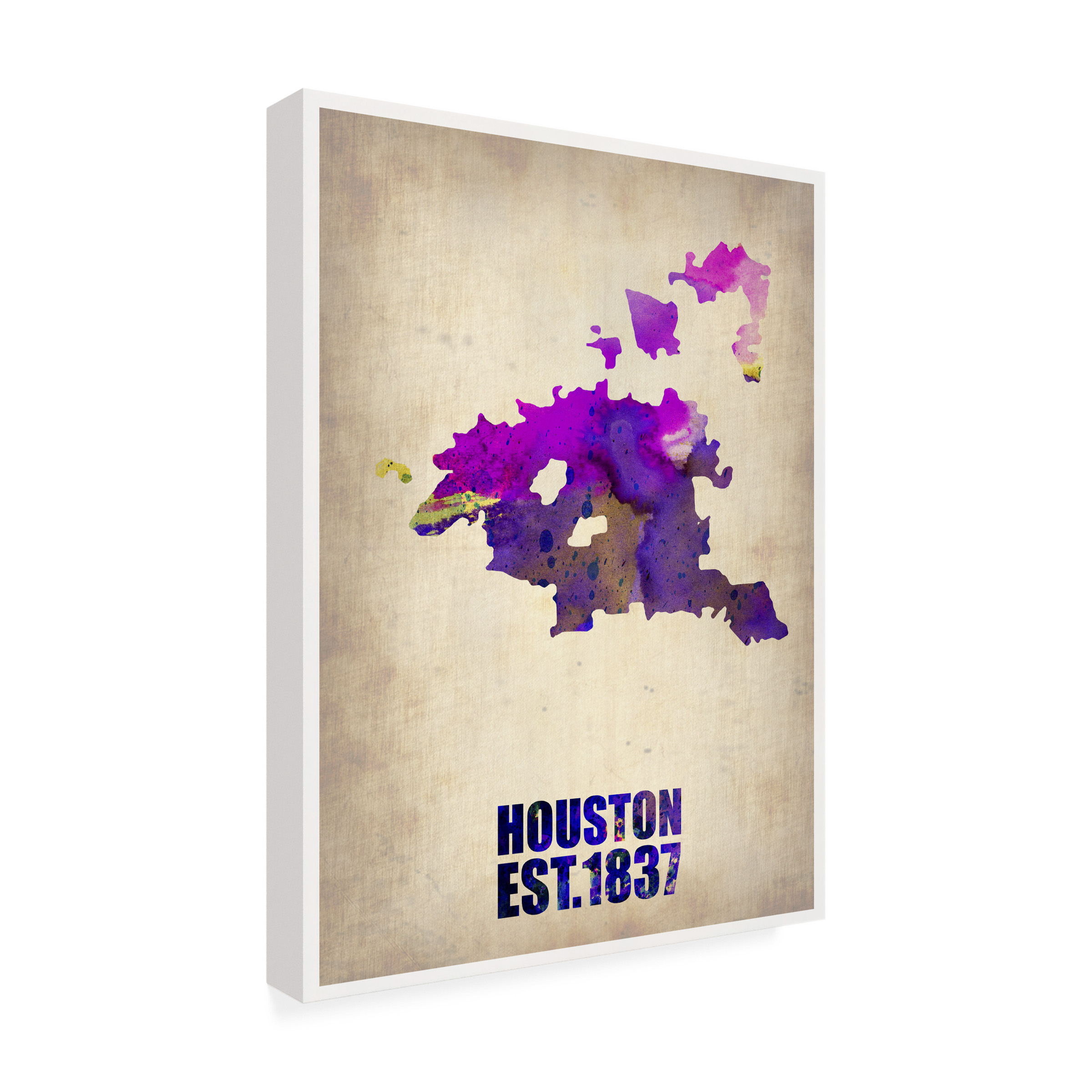Trademark Fine Art "Houston Watercolor Map" Canvas Art by Naxart