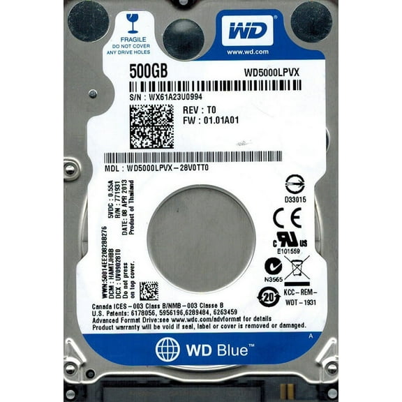 Western Digital WD5000LPVX-28V0TT0 500GB DCM: HAMTJHBB