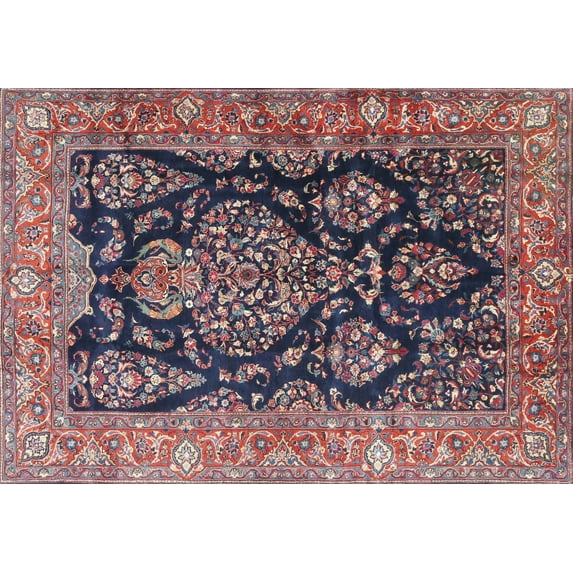 Ahgly Company Machine Washable Indoor Rectangle Traditional Rosy Pink Area Rugs, 4' x 6'