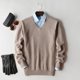 thumbnail image 4 of Suéter de cachemira para Hombre, Jersey suave y cálido para Otoño e Invierno, bata para Hombre, Jersey Hiver con cuello en V, suéteres de punto con cuello redondo, 4 of 4