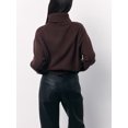 thumbnail image 3 of Women's Oversized Turtleneck Sweater, Loose Long Sleeve Ribbed Knit Pullover for Everyday Wear, 3 of 6