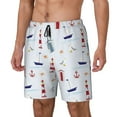 thumbnail image 2 of Gaeub Nautical Lighthouse Sailboat Mens Swim Trunks Stretch Beach Shorts Quick Dry for Men Swim Shorts Swimwear with Pockets- XX-Large, 2 of 9