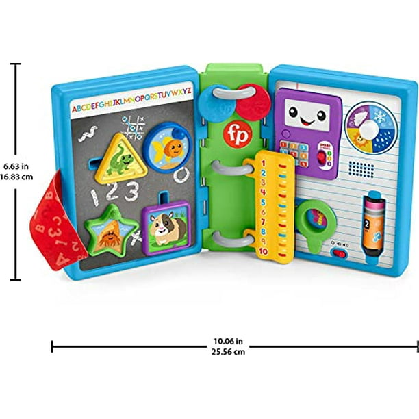 Fisher-Price Laugh & Learn 123 Schoolbook, electronic activity toy with  lights, music, and Smart Stages learning content for infants and toddlers