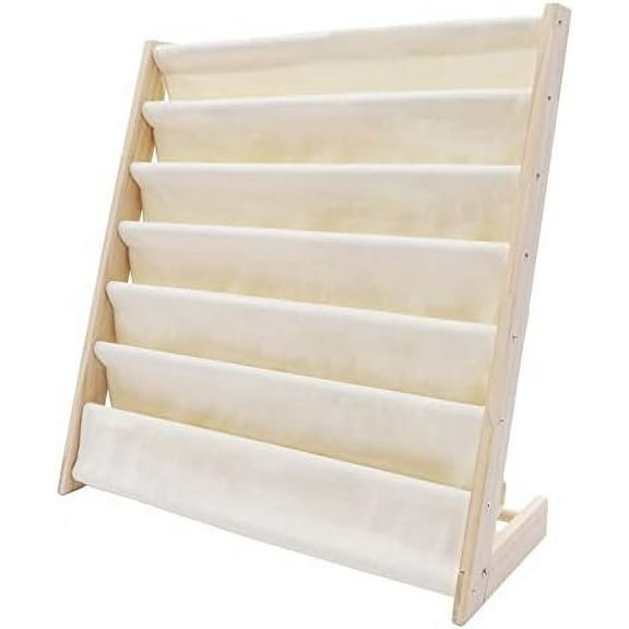 Kids Bookshelf, Book Shelf Organizer for Kids, 6 Sling Bookshelf Organizer for Kids Bedroom Playroom Toy Storage, 29.5 x 11.8 x 31.1inch