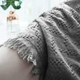 thumbnail image 5 of Kasentex Cozy Soft 100% Cotton Warm Fall/Winter Decorative Throw Blanket for Couch, Sofa, Bed, wrap-around - Indoor/Outdoor 50x60" Charcoal Grey, 5 of 6