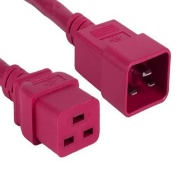 SANOXY Cables and Adapters; 10ft 12 AWG 20A 250V Heavy Duty Power Cord (IEC320 C20 to IEC320 C19), Red