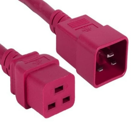 SANOXY Cables and Adapters; 3ft 12 AWG 20A 250V Heavy Duty Power Cord (IEC320 C20 to IEC320 C19) Red