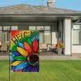 thumbnail image 3 of Welcome Progress Pride Garden Flags for Outside, Watercolor Rainbow Daisy Gay Pride Lesbian LGBT Yard Decoration, Small Pansexual Outdoor Decor for Summer Farmhouse Celebration,12x18 Inch Double Sided, 3 of 5