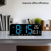 TIMESS Digital Alarm Clock 9.5 Large LED Display, Memory Backup, for Home (Blue)