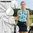 thumbnail image 6 of KEIAHUAN Golf Ball 1/4 Zip Up Tennis Golf T-Shirts for Women Quick Dry Stylish Pickle Sleeveless Athletic Shirts Lightweight Stylish Racerback Tennis Sport Tops with 2 Side Pockets, 6 of 7