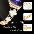 thumbnail image 3 of NYENElL Compatible for Apple Watch Bands 49mm 45mm 44mm 42mm 41mm 40mm 38mm, Women Glitter DiamondFour Leaf Clover Chain Strap for Apple Watch Series9/8/7/6/5/4/3/2/1/SE/Ultra Series, 3 of 5