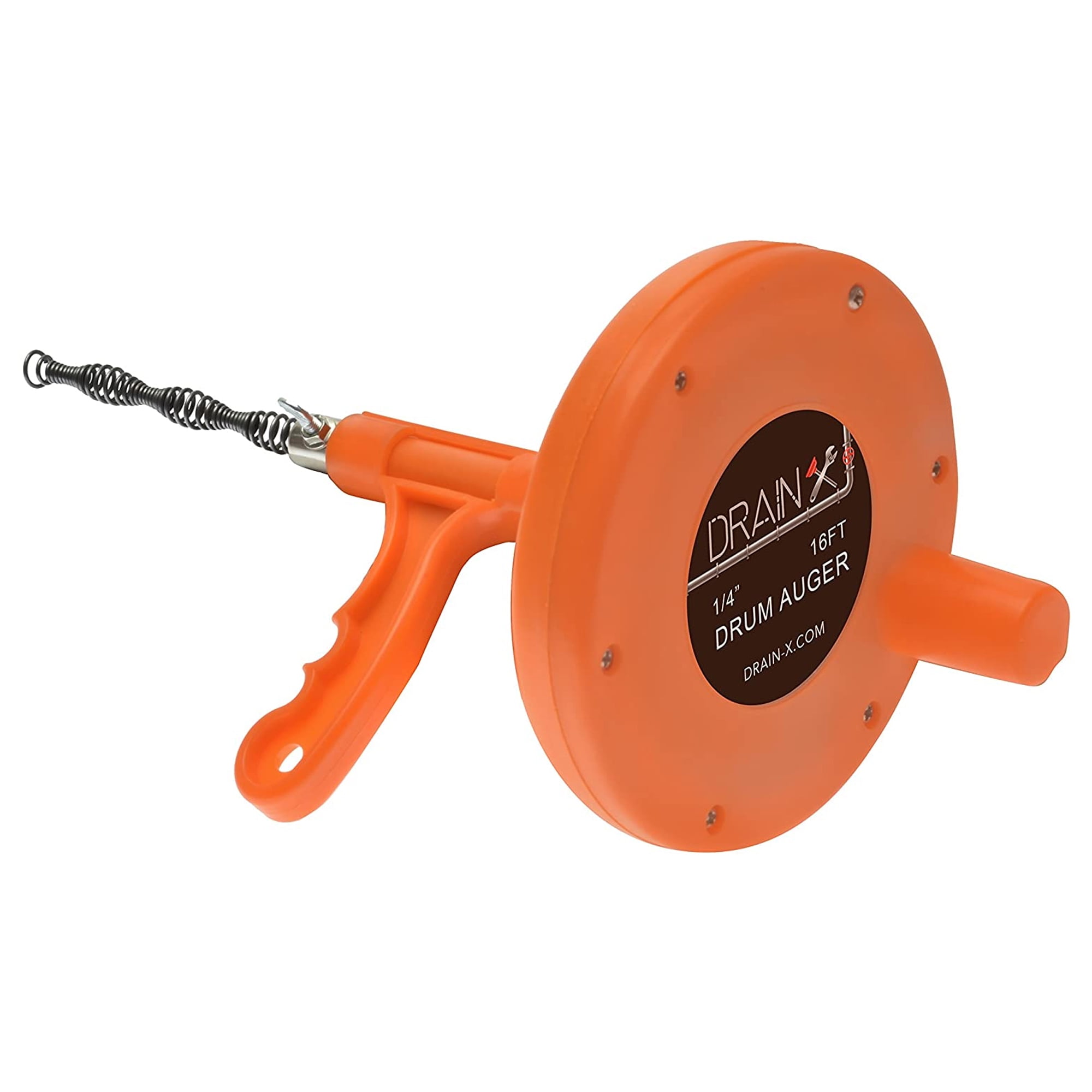 DrainX Plumbing Snake Auger, Flexible Steel Drain Cleaning Cable , Hair and Other Drain Clogs
