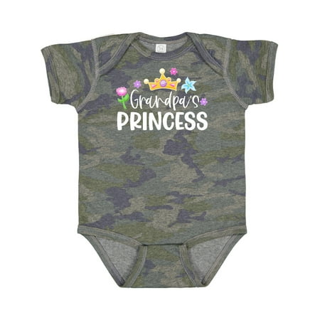 

Inktastic Grandpa s Princess Crown and Flowers Gift Baby Girl Bodysuit