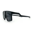 thumbnail image 6 of Kush Manly Futuristic Flat Top Bolt Arm All Black Oversized Racer Sunglasses Matte Black - Gunmetal Logo, 6 of 7