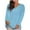 Light Blue, variant on Long Sleeve Shirts for Women Cotton Tshirts V-Neck Spring Tops Basic Tee