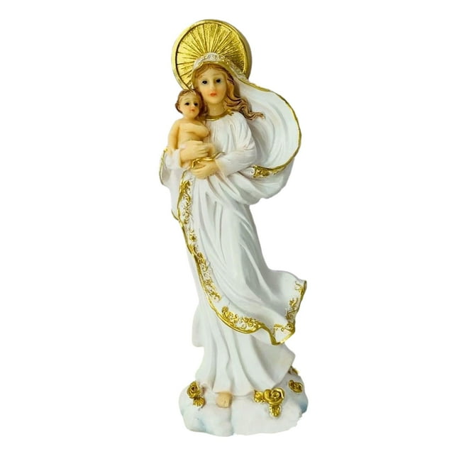 Obra de Arte de La Figura de La Santísima María Y Jesús CUTICAT Estatua Católica