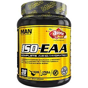 Man Sports ISO-EAA - Advanced Electrolyte Hydration, BCAA, and EAA - Branched Chain Amino Acids and Essential Amino Acids - Prevent Muscle Soreness - 690 Grams, 30 Servings - Apple Juice - image 1 of 3