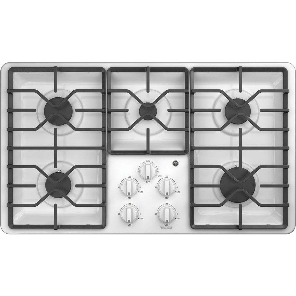 JGP3036DLWW 36"" Gas Cooktop with 5 Sealed Burners Precise Simmer