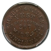 1862 Marsh & Miner Vest Manufacturers C. War Tk MS-64+ PCGS (BN)