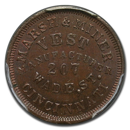 1862 Marsh & Miner Vest Manufacturers C. War Tk MS-64+ PCGS (BN)