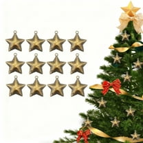 karymi 12Pcs Wrought Iron Metal Christmas DIY Star Pendant Set 1.42x1.34 inch Gold Bronze Silver Yellow Ornament Collection Gift Ideas
