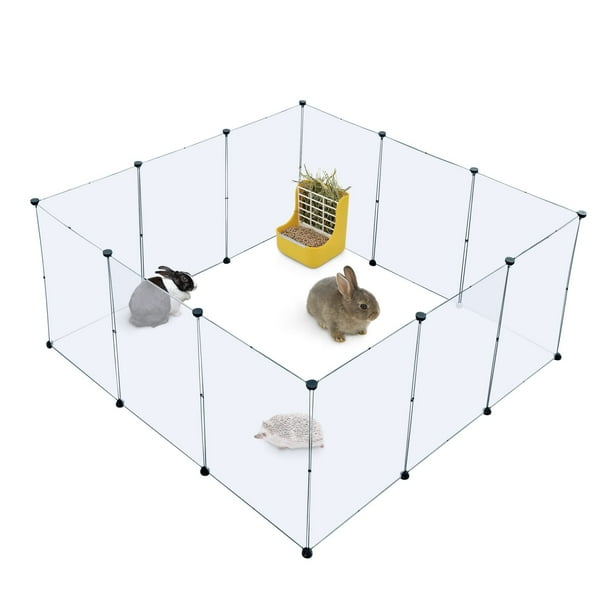 Pet Playpen BRIAN & DANY, acrílico transparente para animales pequeños