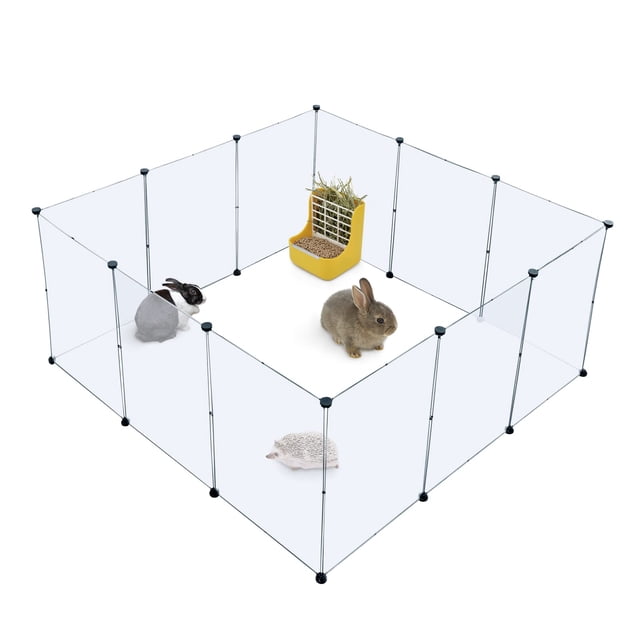 Pet Playpen BRIAN & DANY, acrílico transparente para animales pequeños