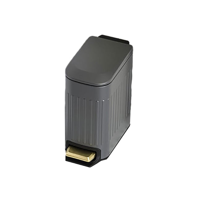 Monstrate Cubo de basura de baño de apariencia ordenada y amplia aplicación con tapa Higiene Cocina Inodoro de lujo clásico Suministros de limpieza para el hogar gris mate