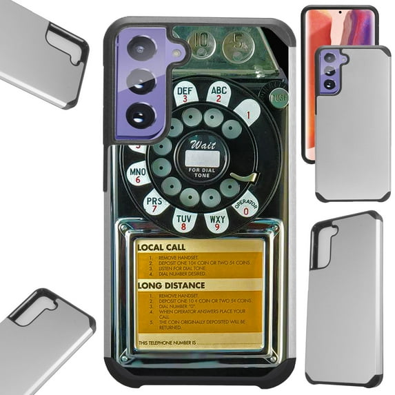Compatible with Samsung Galaxy S21 FE 5G (2021) Hybrid Fusion Guard Phone Case Cover (Black Payphone)