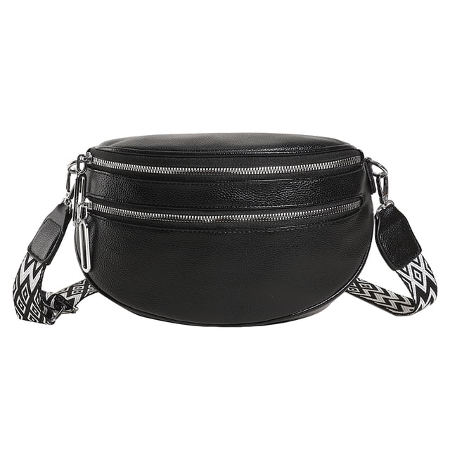 Bolso De Pecho Vintage Mujer Con Correa Ancha Citas Diarias Femeninas Negro