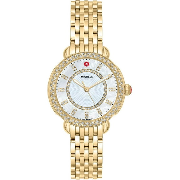 Michele Sidney Women's Watch, Classic Gold Tone, Stainless Steel, MWW30B000004