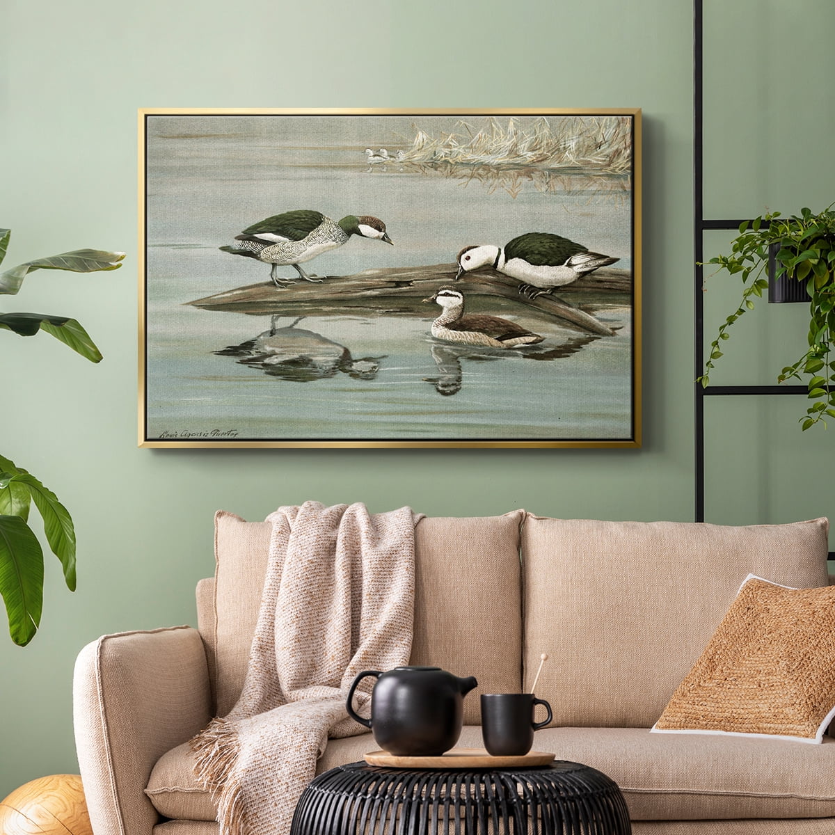 Vintage Animal Print-XIX By Wexford Home Framed in Gold Wood Gallery Wrapped Canvas 27 in. x 41 in.