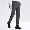 thumbnail image 2 of Casual Pants for Men, Pleated Pocket Button Waist Quick-Dry Full Length Pants for Spring Summer, 2 of 9