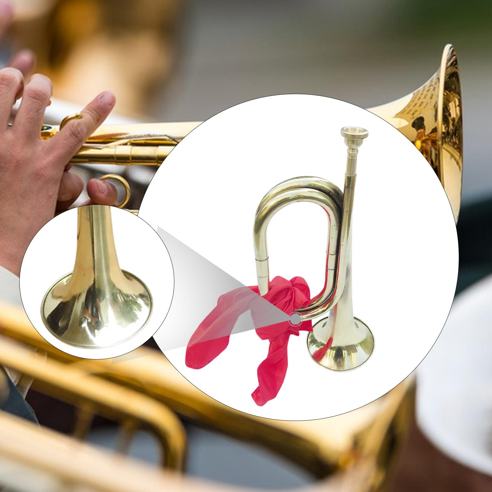 Brass Cavalry Trumpet Bugle Musical Instrument Thickened Material for School Band Training and Shows