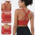 thumbnail image 2 of Women Soft Gym Yoga Vest Athletic Fitness Sports Bra Solid Color Cross Sexy Tights Tank Top Bra Chest Pad, 2 of 29