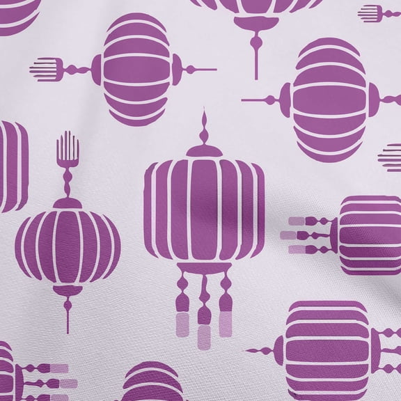 oneOone Polyester Spandex Purple Fabric Asian Japanese Floral Lamp Sewing Craft Projects Fabric Prints By Yard 56 Inch Wide